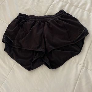 Lululemon black mesh sided athletic shorts
